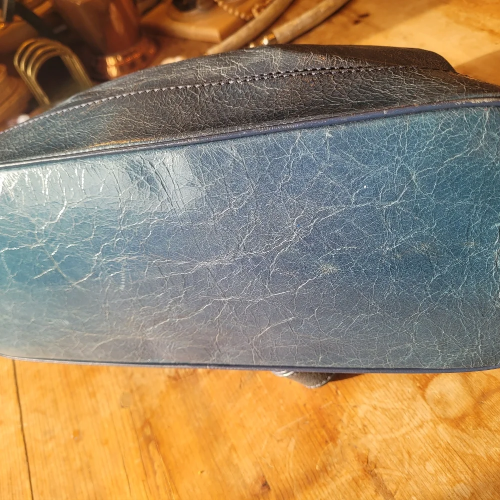 CELINE Shoulder Leather Blue Bag